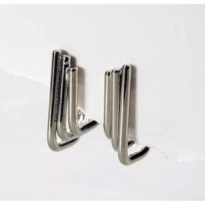 Free People 14K White Gold Plated Square Earrings
